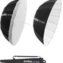 Godox UB-165W 65" 165cm Black White Parabolic Deep Reflective Umbrella Studio Soft Light 65in Large Umbrella with Withe Diffuser Cover for Photography Video Studio Shooting (63")