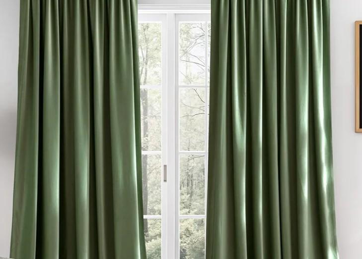 Sage Green Blackout Curtains 96 inches Long 2 Panels (52-inch Wide), Farmhouse and Sleek Velvet Drapes and Curtains for Doorway, Office, Dorm