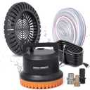 EDOU Pool Cover Pump - 850 GPH Flow Rate Dual Usage Submersible & Pool Pump - Ideal for Water Draining Above Ground Pools - Includes Hose & 2 Adapters, 25ft Power Cord, Black & Orange