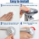 Adjustable 16-27" Suction Cup Towel Bar Extendable Suction Cup Towel Rack Holder Bathroom Stainless Steel for Glass Shower Door(Silver)
