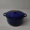 Mueller 6qt Enameled Cast Iron Dutch Oven, Heavy-Duty Casserole and Braiser Pan with Lid and Knob, Safe for All Cooktops, Aqua Blue