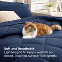 Bedsure 5 Pieces Twin Comforter Set Premium Series, Hotel Luxury Soft Bed in a Bag, Goose Down Alternative, Safe for Sensitive Skin Bedding Comforter All Season Medium Warmth, Navy Blue Twin Size