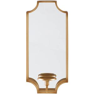 Signature Design by Ashley Dumi Glam 20" Mirrored Wall Sconce, Fits 1 Pillar Candle, Gold