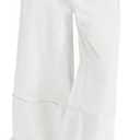 Cicy Bell Womens Ruffle Wide Leg Jeans Cropped Elastic High Waisted Baggy Denim Pants with Pockets, Size 6