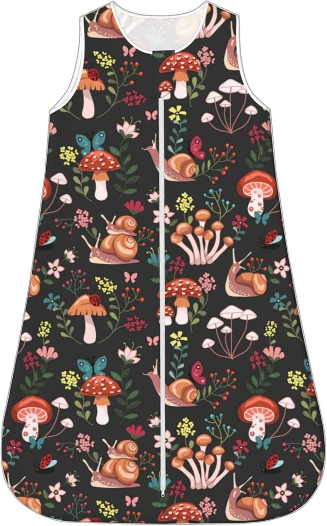 Baby Wearable Blanket Sleeping Bag, Sack, Unisex Baby Stuff, Mushroom, 0-6M