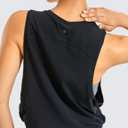 CRZ YOGA Pima Cotton Large Armhole Tank Tops for Women - Workout Sport Athletic Yoga Running Gym Loose Crop Sleeveless Shirts (Black, S)