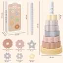 Joyreal Wooden Spinning Stacking Toys, Neutral Ring Stacker Montessori Toys for Toddlers 1-3, Christmas Birthday Gifts for Boys Girls