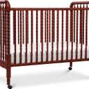 DaVinci Jenny Lind 3-in-1 Convertible Crib in Rich Cherry, Removable Wheels, Greenguard Gold Certified