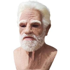 Realistic Old Man Mask Halloween Mask Scary Latex Old Man Grandpa Mask Halloween Wrinkle Face Mask