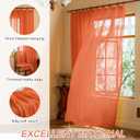 Orange Sheer Curtains 84 Inch Length Pinch Pleated Semi Voile Sheer Curtains for Bedroom Living Room Soft Touch Light Filtering Drapes(Mandarin Orange, 42 W x 84 L, 2 Panels)