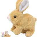 My Realistic Bunny Toy, Easter My Realistic Interactive Bunny - Jumping,Twitching and Shaking Ears (Brown)