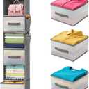 6-Tier Hanging Closet Organizer with Drawers and Side Pockets Versatile Closet Storage for Shoes, Hats, Belts, and Purses, 12x12x42