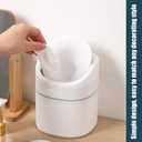 Mini Desk Trash Can with Lid with Trash Bags 180 Pcs Swing-Lid Tiny Countertop Garbage Bin Small Table Top Plastic Covered Waste Basket