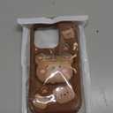Kawaii 3D Teddy Bear Phone Case for iPhone 16 Pro (with Retractable Phone Stand & Grip) Cute Girly Cartoon Soft Silicone Phone Cover for Girls, Kids, Teens, and Women, Brown