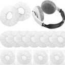 BBTO 200 Pieces Disposable Headphone Ear Cover Non-Woven Sanitary Earpad Covers for Most On Ear Headphones (L, 11 Cm/ 4.3 Inch,White)