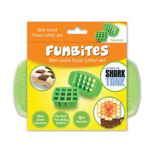 Food Cutter Green Squares, Sandwich Cutter for Kids, Bento Lunch Box Accessory, Cuts Food into Bite-Size Shapes