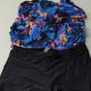 Women Two Piece Tankini Swimsuits - Tummy Control Bathing Suits Top with Shorts 2025 Blouson Swimwear (Large, Blue Floral)
