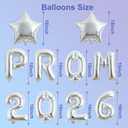 4 x Silver Prom Balloons 2026, 16 Inch Prom 2026 Balloons for Proms Decorations 2026 Preschool College Graduation Party Decorations Supplies