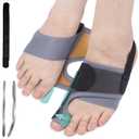 Bunion Corrector for Women  Man Big Toe, Adjustable Bunion Splint for Bunion Relief, Orthopedic Toe Straightener, Comfortable & Breathable for Day/Night, Suitable for Left and Right Feet (Gray)