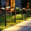 Solar Pathway Lights Outdoor Waterproof，4 Pack with 8 Head Modern Solar Lights, 2 Modes(Warm/Cold White) for Walkway,Yard,Patio,Driveway,Outside,Decor