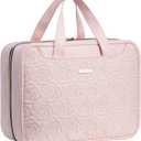 Everfun Hanging Travel Toiletry Bag Christmas Gifts for Women Traveling With Leakproof Compartment Makeup Cosmetic Organizer Dopp Kit Travel Accessories Essentials Must Have (Large, Pink)