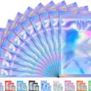 100 PCS Holographic Bags for Lashes, Press On Nails, Candy, Small Baggies Sample Bag Smell Proof Packaging Bag for Jewelry, Resealable Bags for Small Business, Food Storage Bags (7.9x11.8in)