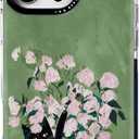 for iPhone 16 Pro Case, Vintage Cat&Floral Design, Military-Grade Drop Protection, Cute Soft Slim TPU Protective Cover with Camera Protection for Women & Girls