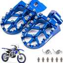 Dirt Bike Foot Pegs with Springs, Aluminum CNC, Pedals Rests for YZ65 18-22, YZ85 02-21, YZ125/250 99-22, YZ250F 01-22, YZ125X 16-22, WR450F 03-22 (Blue)