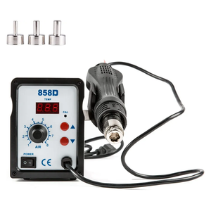 CREWORKS 858D Rework Station, 110V SMD Soldering Rework Station with Hot Air Heat Gun Set, LED Digital Temperature Display Screen Electric Desoldering Welding Iron Kit for Electronics Repairing