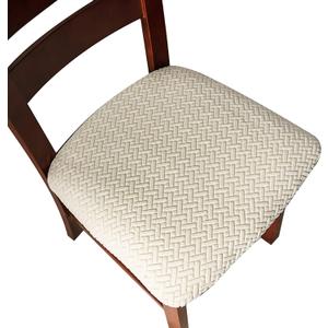 Genina Seat Covers for Dining Room Chair Seat Slipcovers Kitchen Chair Covers (Beige, 6 Pcs)