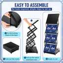 AmazingSpark Brochure Display Stand Foldable Magazine Rack Portable Double A4 Size Literature Brochure Holder Magazine Rack Metal 10 Pockets with Carrying Bag for Trade Show Exhibition Office (4-tier)