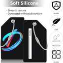 4 Pack Initial Luggage Tag for Suitcase, Colored Letter Silicone Bag Tags Identifiers Privacy Cover ID Label with Durable Steel Loop for Women Men Kids Girls Travel, Letter D