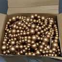 6 Pcs 108 ft Gold Christmas Tree Wood Bead Garland Christmas Wooden Beads Garland Hanging Vintage Xmas Decor Rustic Farmhouse Home Decor for Table Wall Holiday Mantel Ornaments