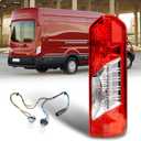 Tail Lights Compatible with Ford Transit 150 250 350 350HD 2015-2025 Rear Lamp With New Bulbs and Harness Assembly OE:CK4Z13404K, 166-02778R, FO2801242C(Right Passenger Side)