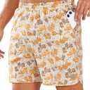 NORTHYARD Mens Swim Trunks 5" Beach Swim Shorts Quick Dry Bathing Suit with Mesh Liner Packable (Beige, L)