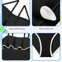 Girls Swimsuit One Piece Swimsuits Ruffle Solid Color Bathing Suit for Teens Contrast Trim Swimwear 9-16Y with Padded