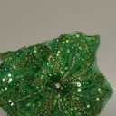 PATIKIL Handmade Rhinestones Applique, Flower Lace Patches with Sequin Beads Sew on Crystal Beaded Lace Applique for Wedding Dresses DIY Clothes Craft, Grass Green