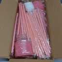 24 Pack Plastic Tumblers with Lids and Straw, Reusable Cups with Lids and Straws Colorful Cups for Cold Drink Iced Coffee, Plastic Tumbler Bulk for Party Birthday Gifts (24 oz, Light Pink)