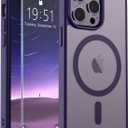 SUPFINE Magnetic for iPhone 14 Pro Max Case (Compatible with MagSafe) (Military Grade Drop Protection) Slim Translucent Matte Shockproof with Anti-Fingerprint Phone Case, Dark Purple