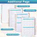 Planner 2025, Weekly Planner Undated & To Do List Notebook, 12 Monthly Note Book for Daily Organizer 6.3" x 8.4", Flexible Cover, Colorful Roses (Style D)