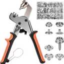 GRENTOOL Snap Fastener Tool Kit, Button Snap Kit with 100 Sets 15mm Boat Cover Snaps, Heavy Duty for Fabric, Leather, RV, Boat, Canvas, Sewing, DIY Crafts