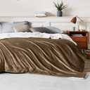 Bedsure GentleSoft Sherpa Fleece Blankets King Size for Bed, Non-Heated, Thick and Warm Throw for Women and Men, Soft Fuzzy Plush King Blanket for Winter, Camel, 108x90 Inches