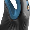 ProtoArc Ergonomic Mouse, EM11 NL Bluetooth Rechargeable Wireless Vertical Mouse, 3 Multi-Device Connectivity for Computer/PC/Laptop, 2.4GHz USB-A Optical Mice for Windows, Mac OS, Blue