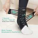 Lace up Ankle Brace for Women Men, Quick Adjustment Ankle Brace with Metal and Plastic Side Stabilizers, 1Pcs Foot Support for Sprained Left Right, M