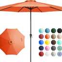 JEAREY 11' Patio Umbrellas Outdoor Table Market Umbrella w/Crank, 8 Sturdy Ribs, UV Protection Windproof for Garden, Deck, Backyard, Pool(Orange)