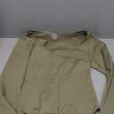 OQQ Women's Bodysuits Sexy Ribbed One Piece Square Neck Long Sleeve Tops Sauerkraut XL 1 Pack, Pea Green