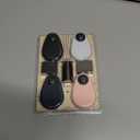 4 Pack Airtag Holder for Kids Hidden,GPS Tracker Case, Anti-Removal Airtag Silicone Case with Pins, Suitable for Children, Elderly, Pets, Backpack, Luggage (White & Black & Navy Blue & Pink, 4 Pack)