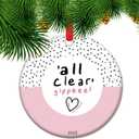 Cancer All Clear Ornament The Year I Beat Cancer Gift Cancer Treatment Encouragement Ceramic Keepsake Hope Celebration Decor (C18)
