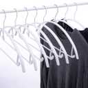 16.5 Inch Pack of 20 White No Shoulder Bumps Non-Slip Rubber Coating Contour Metal Hangers, Sweater Hanger, Suit Hanger with Pants Bar