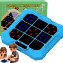 6-in-1 Rechargeable Electronic Tic-Tac-Toe Game, Portable Digital Travel Toy, Suitable for Children, Boys, Girls and Adults, Educational Memory Learning Toy for Ages 4 and Up 